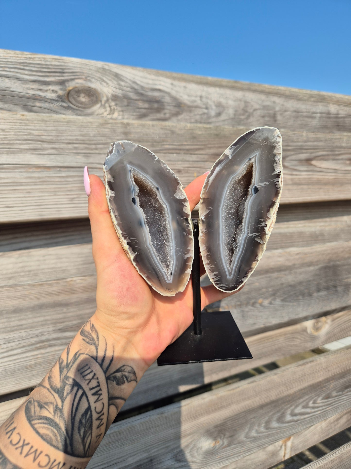 Agaat Vlinder op standaard | 907 gram