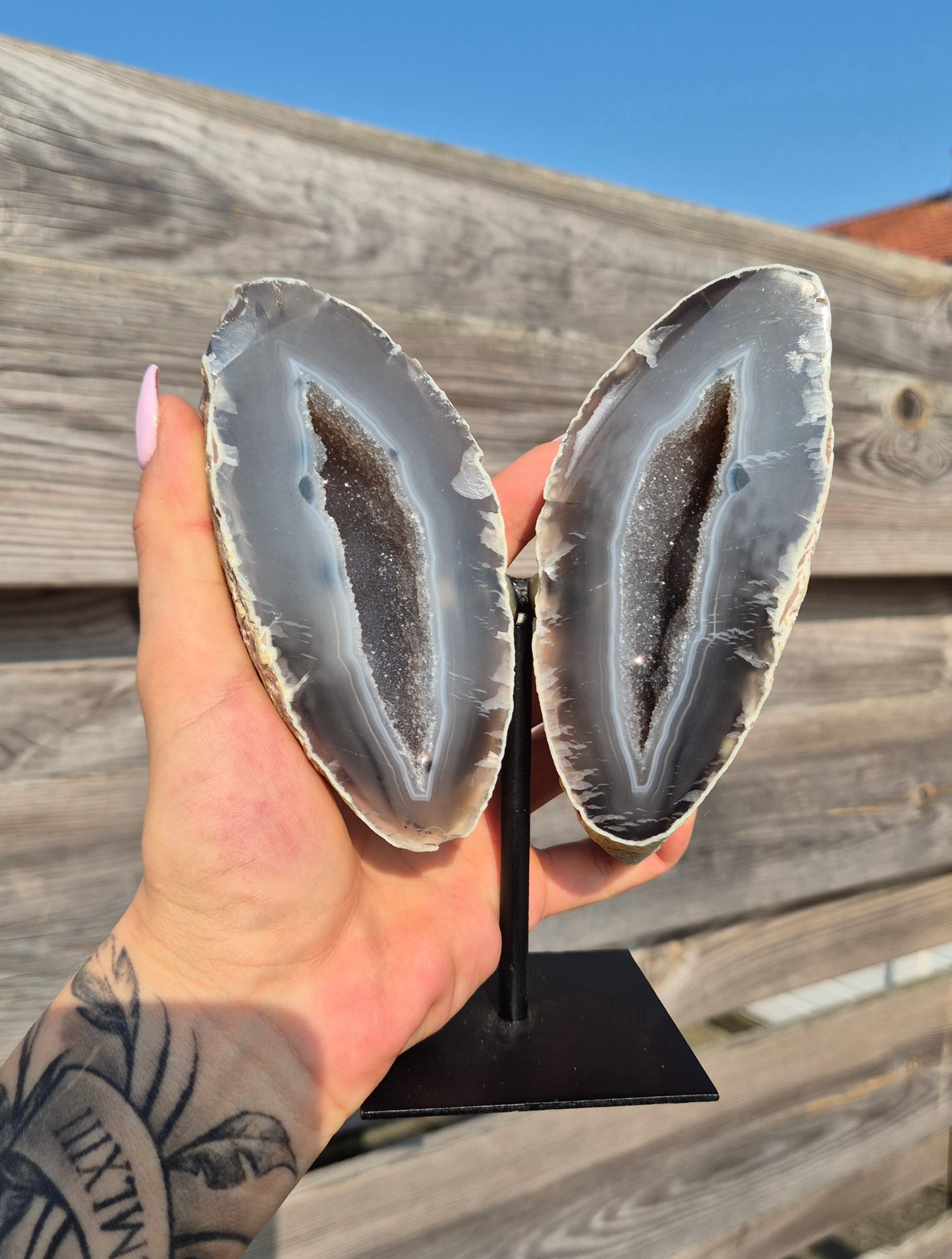 Agaat Vlinder op standaard | 907 gram