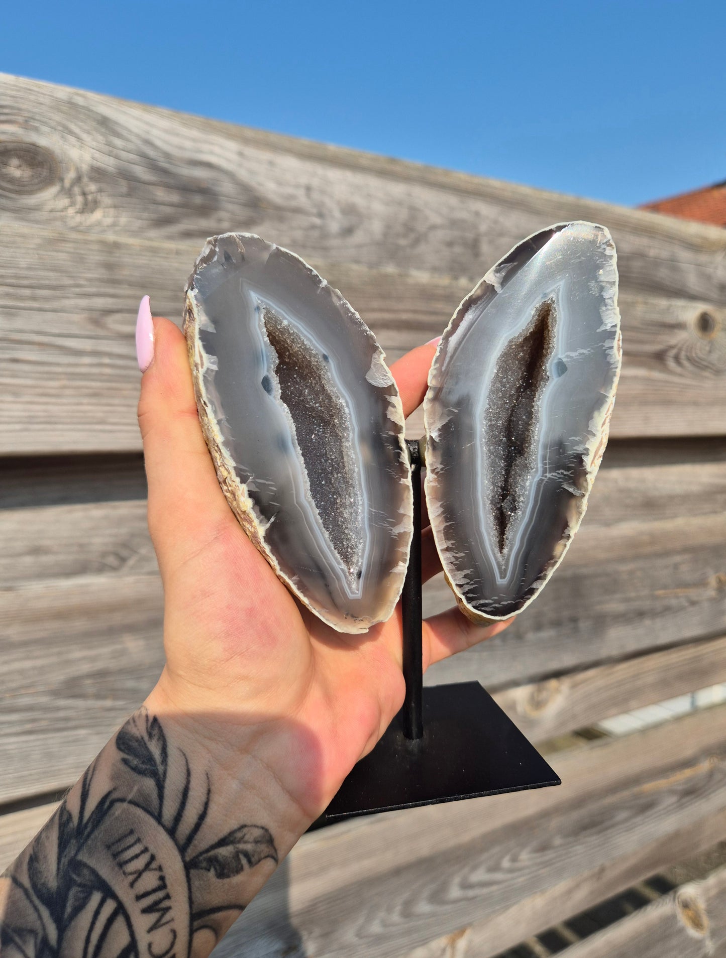 Agaat Vlinder op standaard | 907 gram
