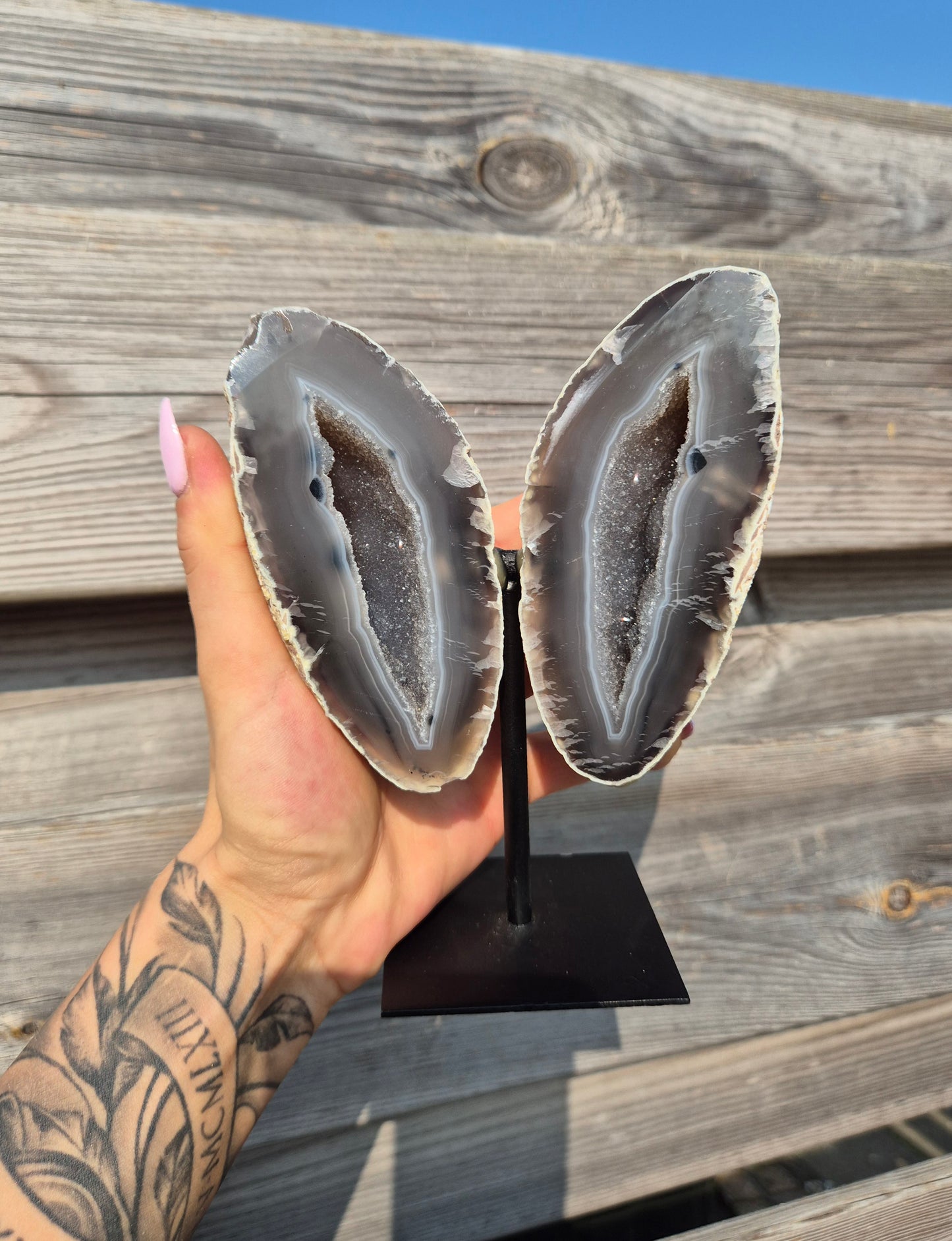 Agaat Vlinder op standaard | 907 gram