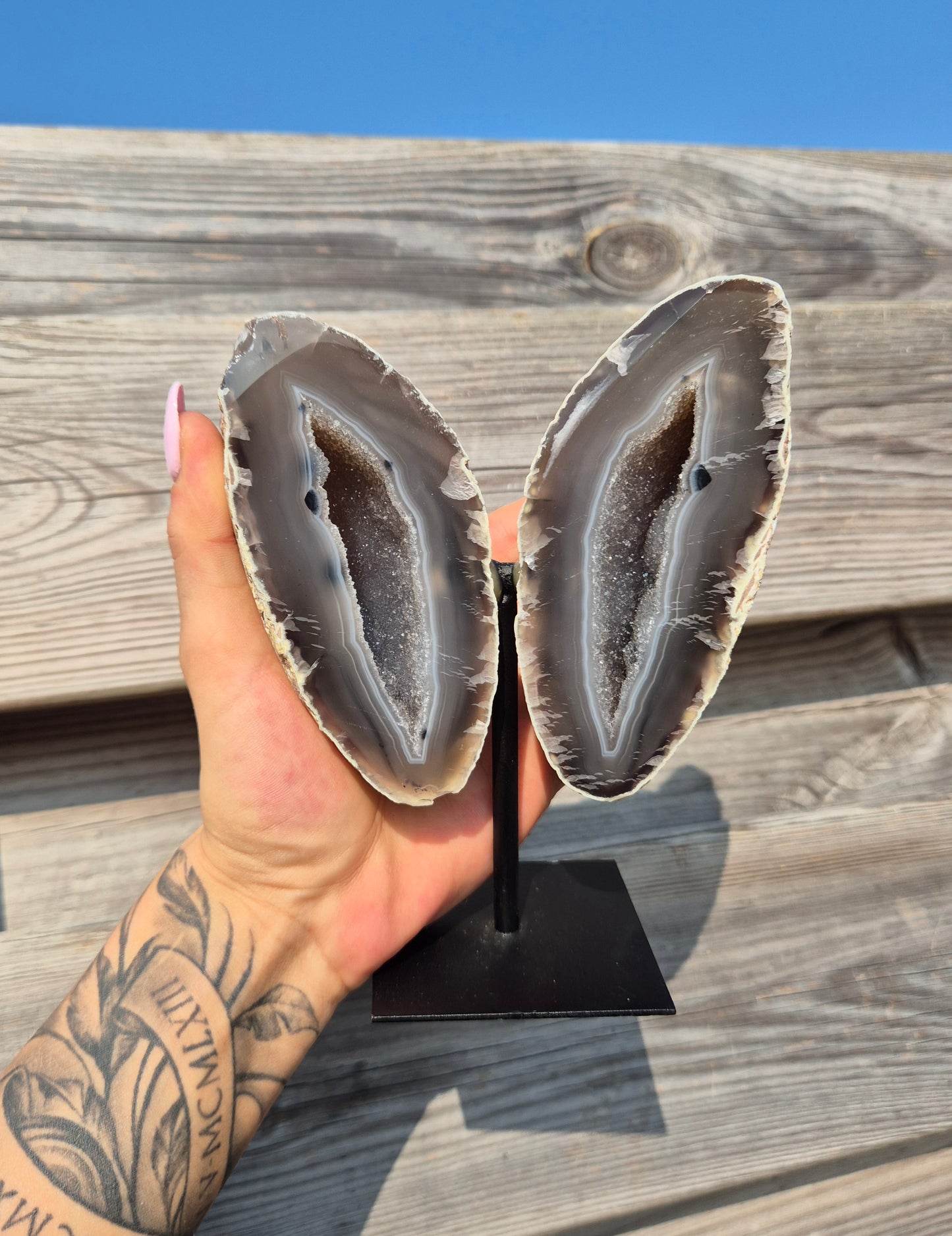 Agaat Vlinder op standaard | 907 gram