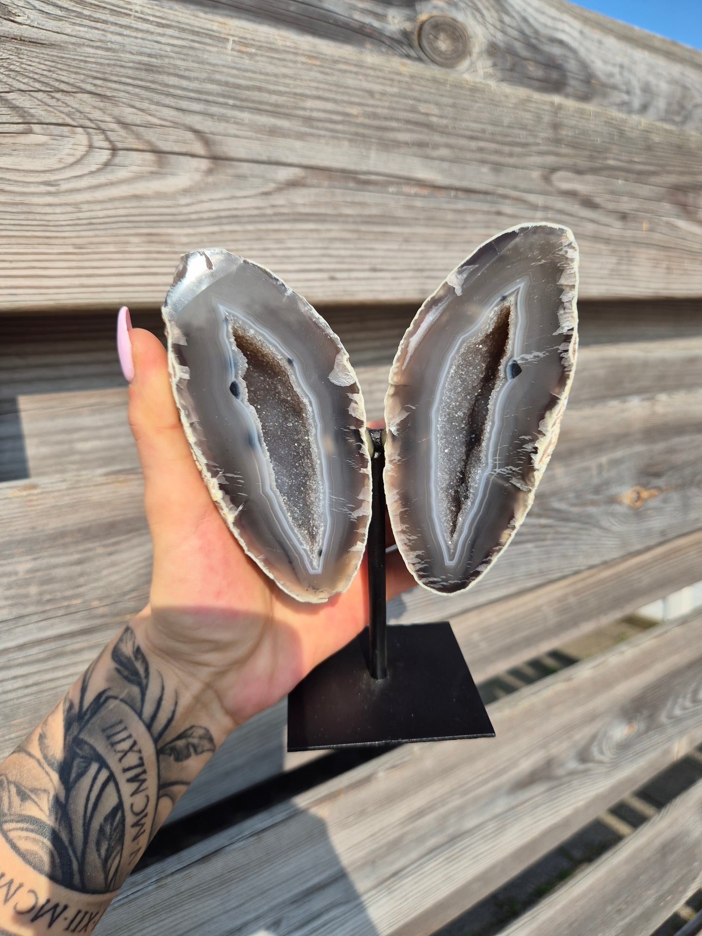 Agaat Vlinder op standaard | 907 gram
