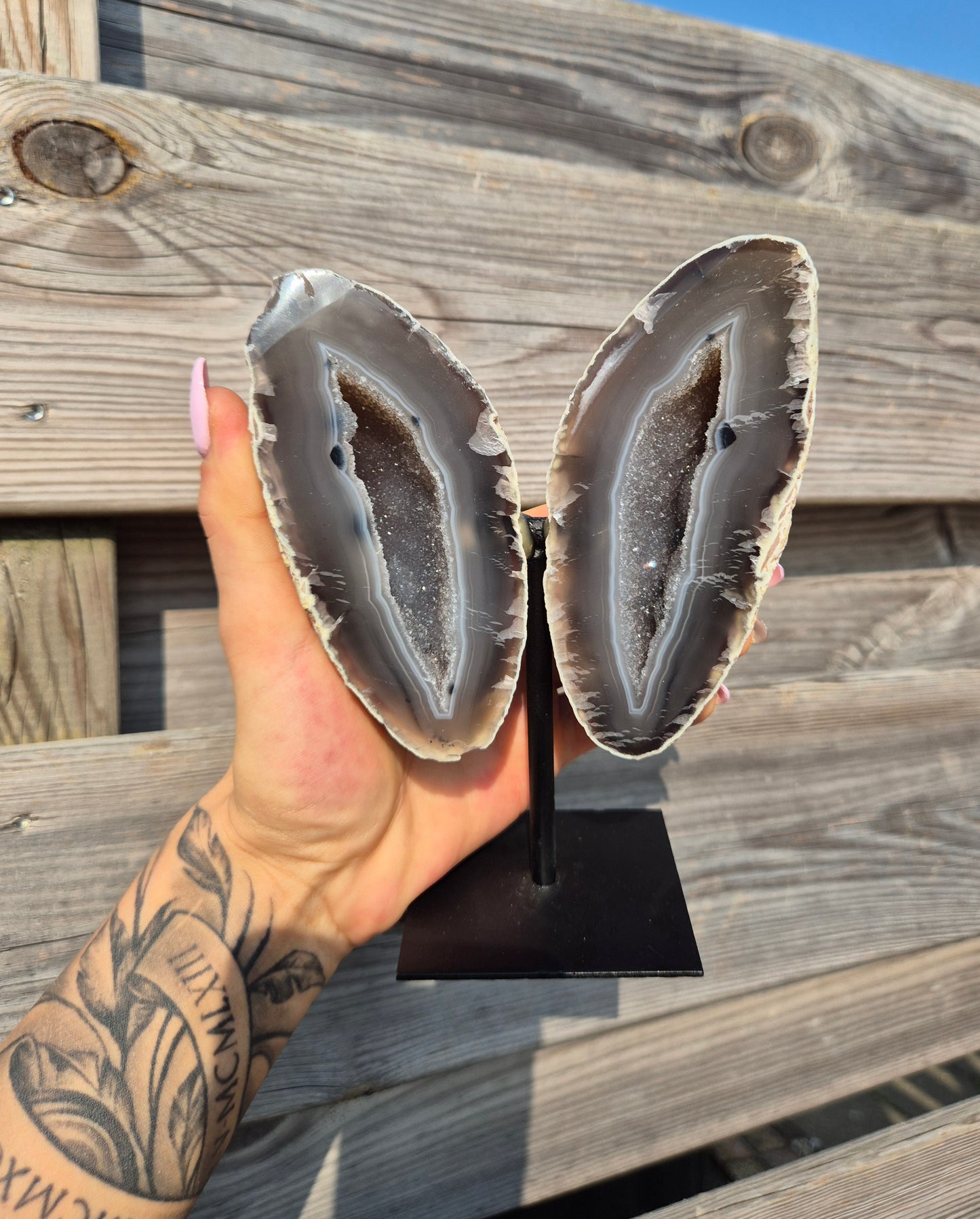Agaat Vlinder op standaard | 907 gram