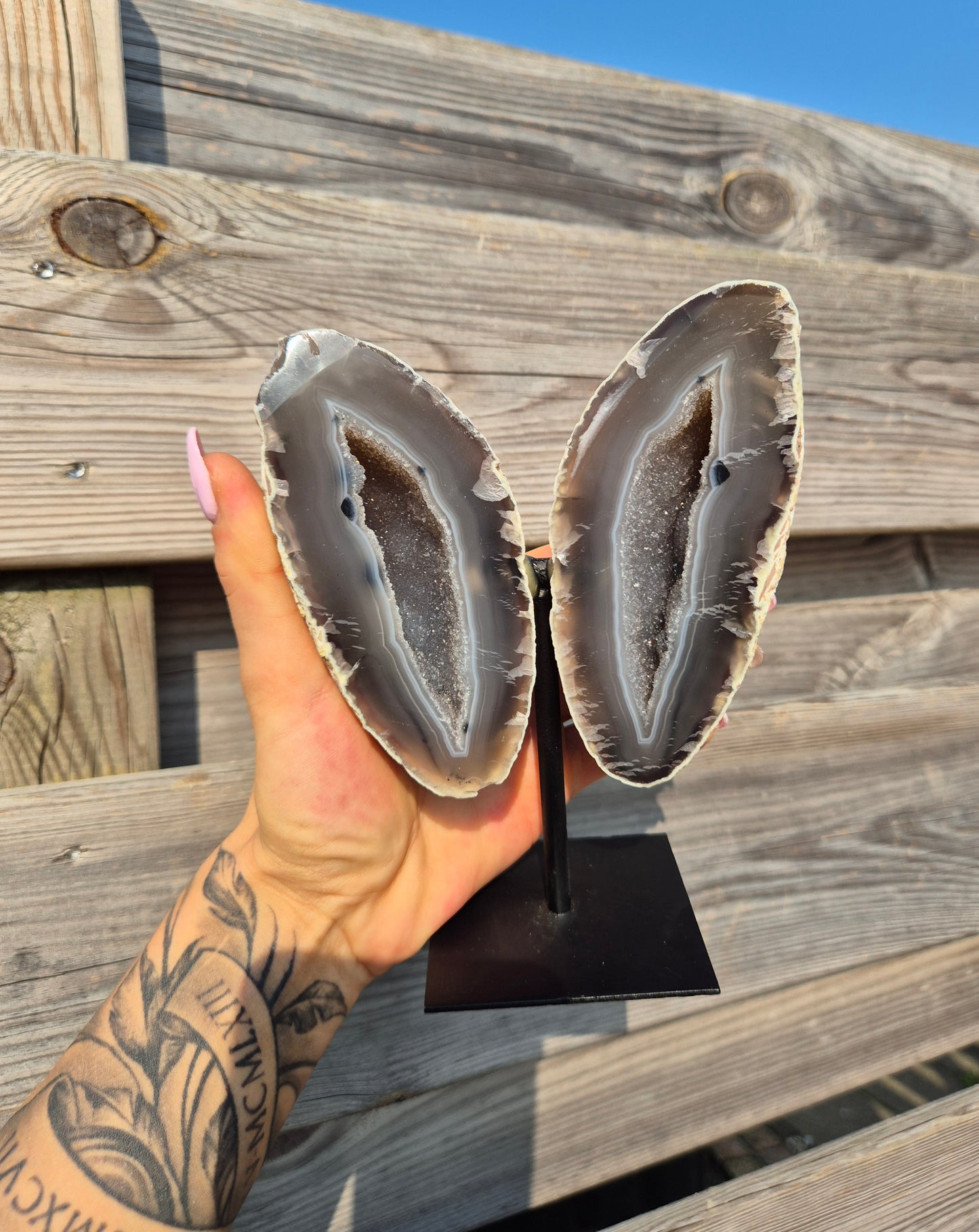 Agaat Vlinder op standaard | 907 gram