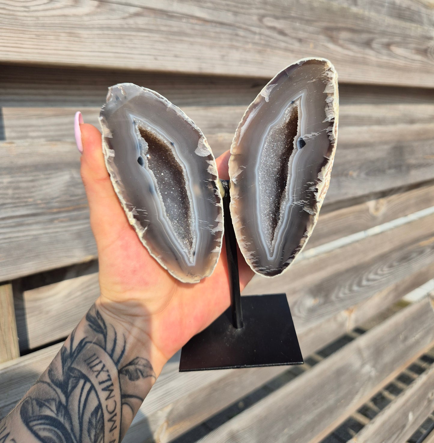 Agaat Vlinder op standaard | 907 gram