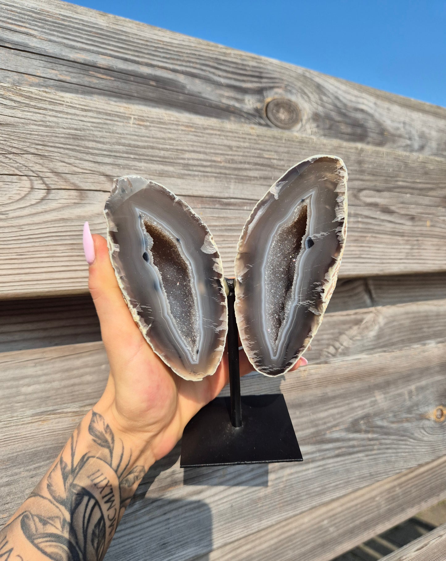 Agaat Vlinder op standaard | 907 gram