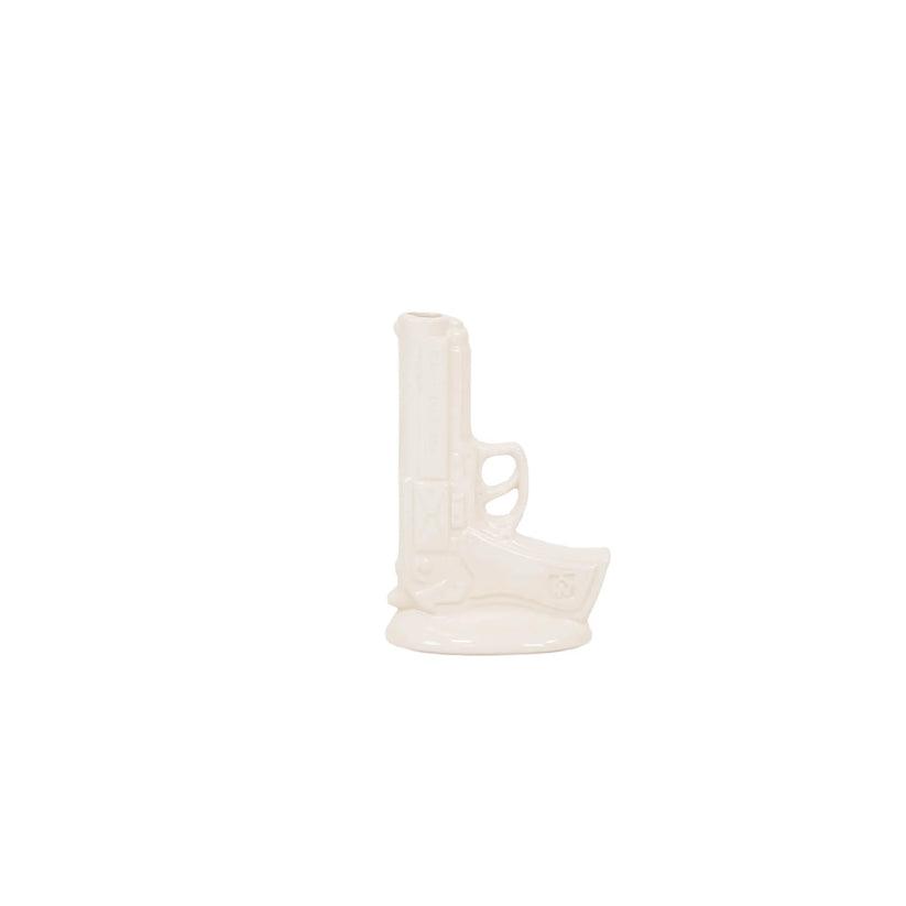 Pistool Vaas | Crème Wit | Keramiek | Housevitamin | 15×9×23 cm