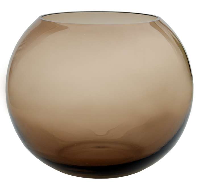 Rookglas Bol Vaas / Windlicht | Taupe | Ø25 × H20,5 cm