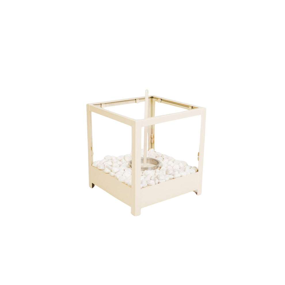 Tafel Haard | Vierkant | Metaal/Glas | Zand | 20x20x20.5cm