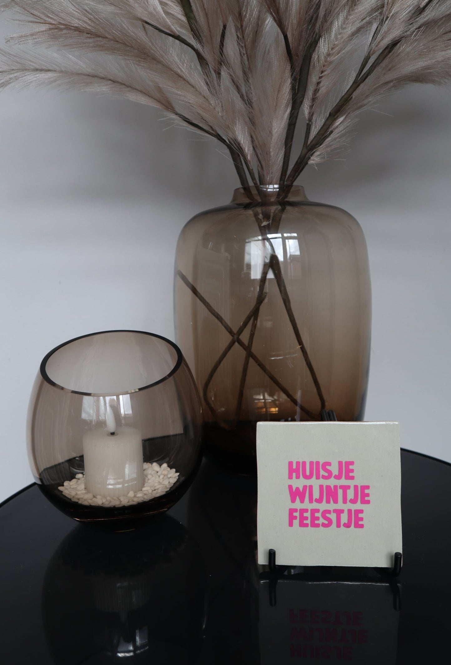 HUISJE WIJNTJE FEESTJE | Tegeltje | 10×10cm