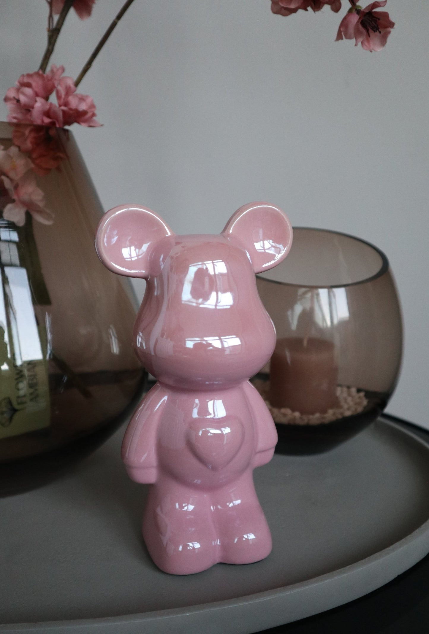 Design Teddy Beer Beeld | Roze | 18 cm | Keramiek
