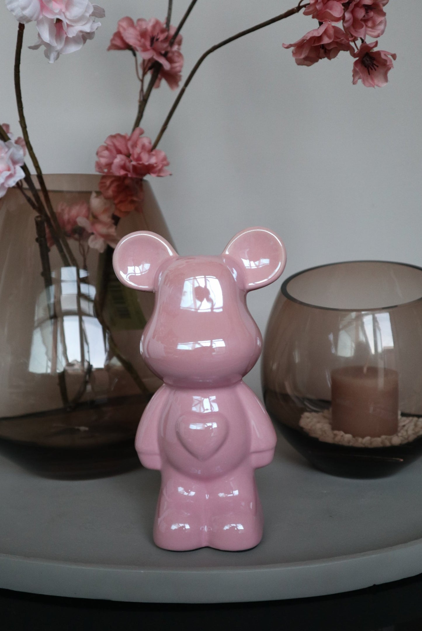 Design Teddy Beer Beeld | Roze | 18 cm | Keramiek