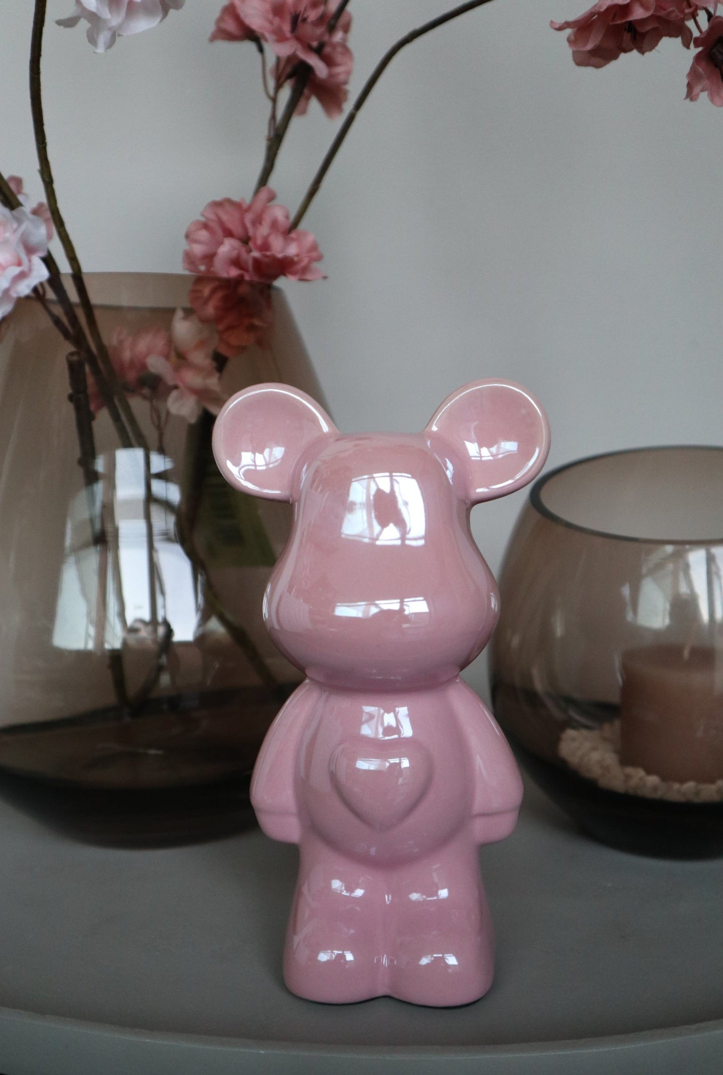 Design Teddy Beer Beeld | Roze | 18 cm | Keramiek
