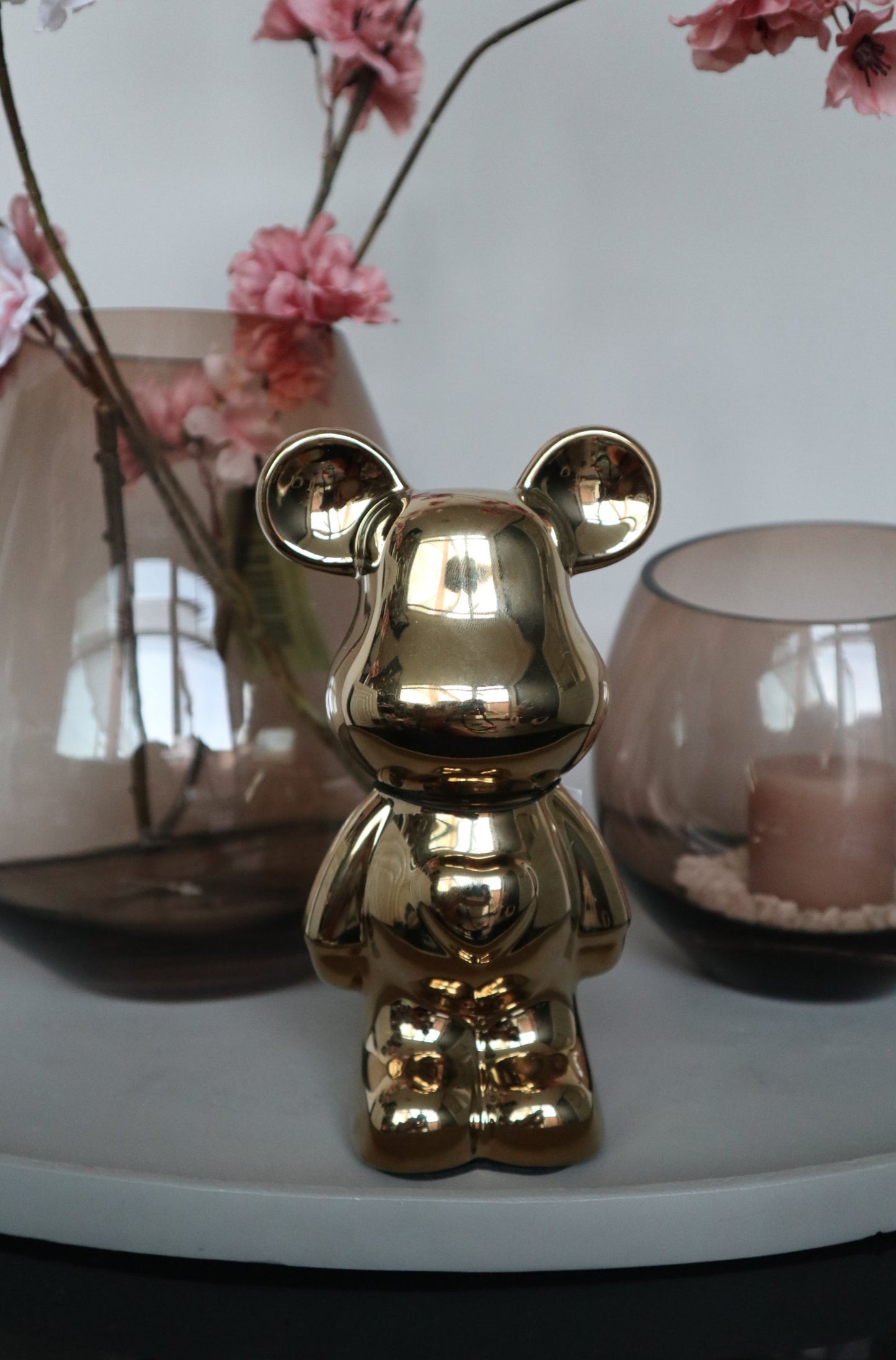 Design Teddy Beer Beeld | Goud | 18 cm | Keramiek