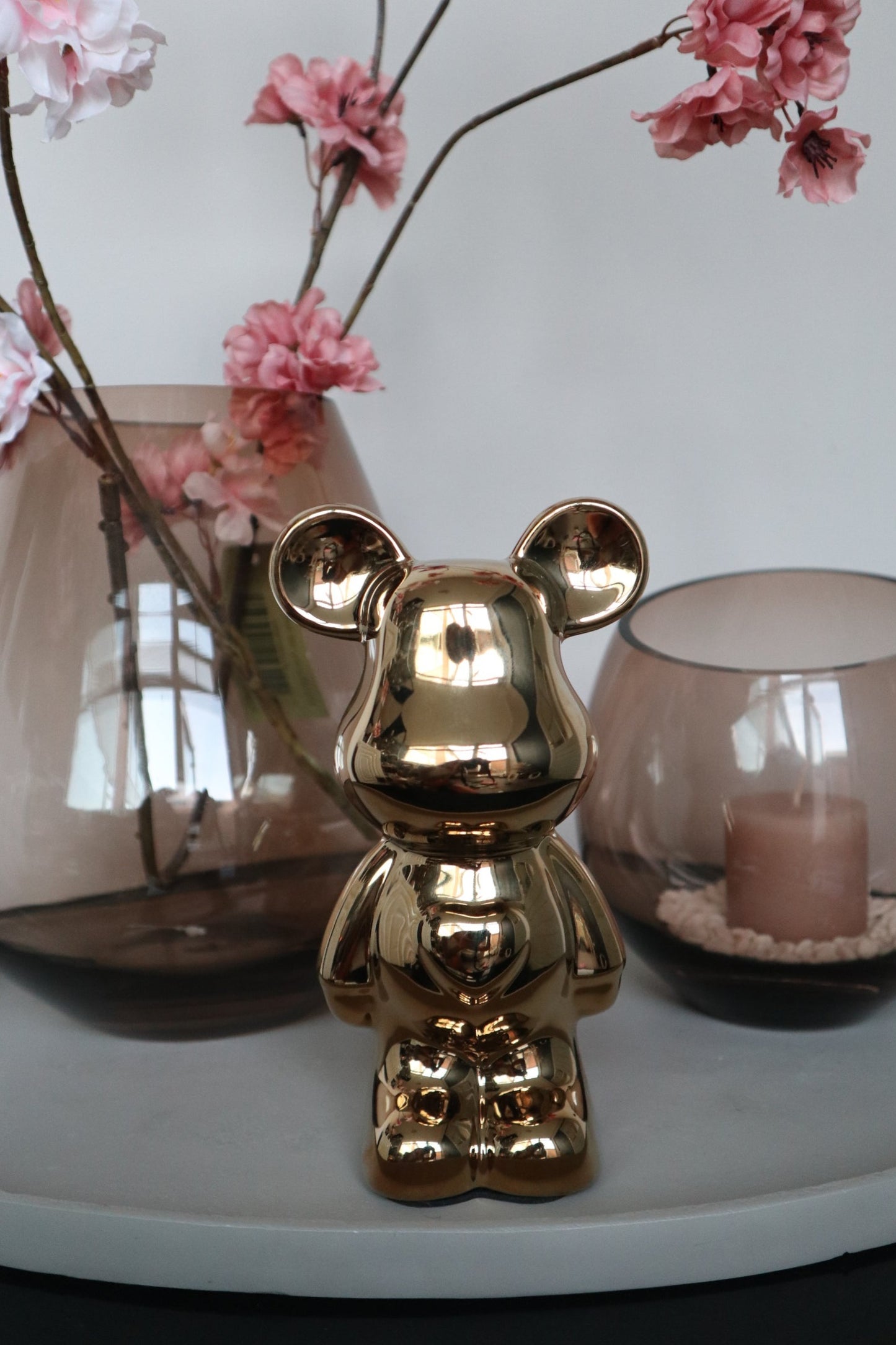 Design Teddy Beer Beeld | Goud | 18 cm | Keramiek