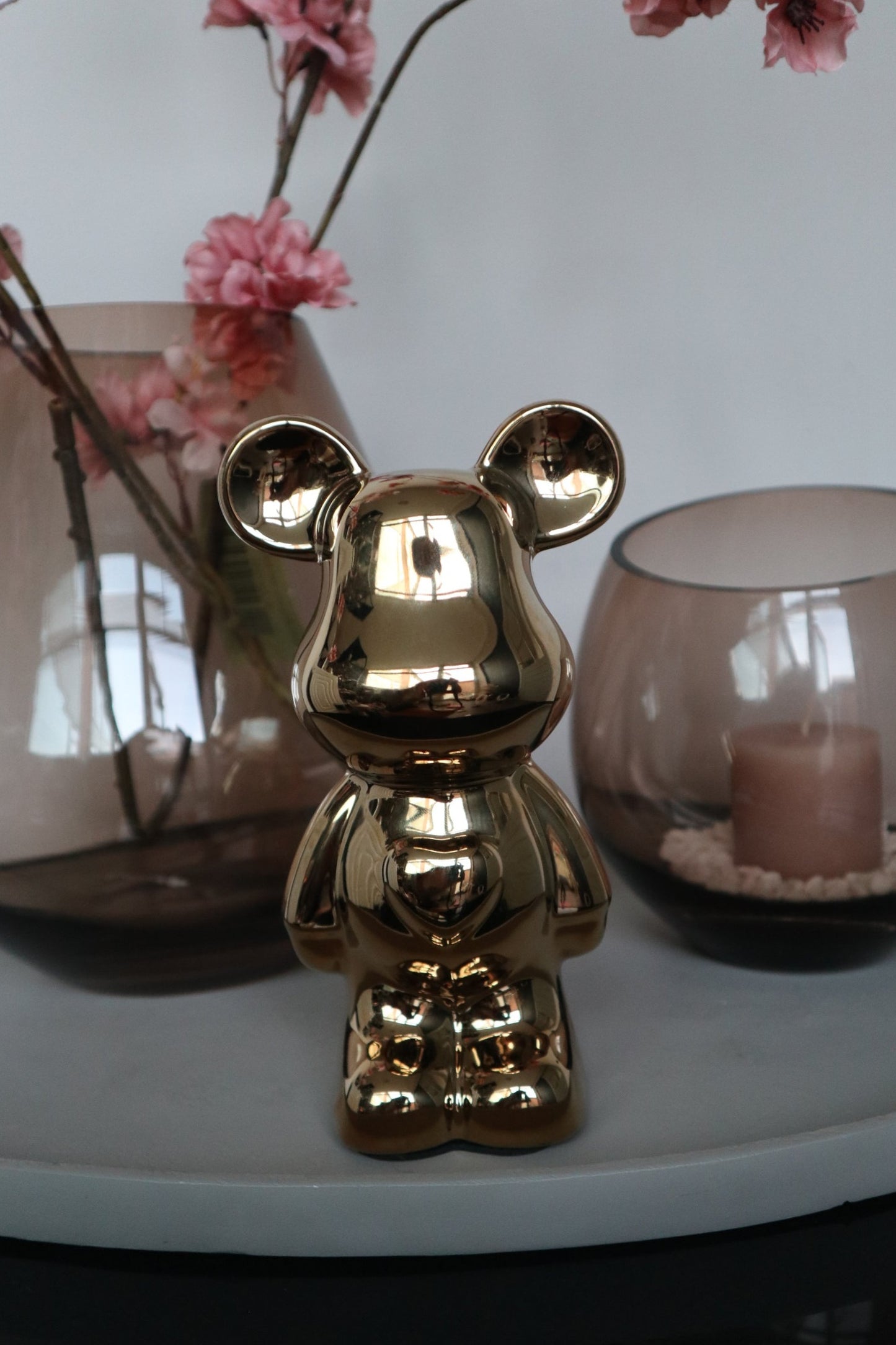 Design Teddy Beer Beeld | Goud | 18 cm | Keramiek