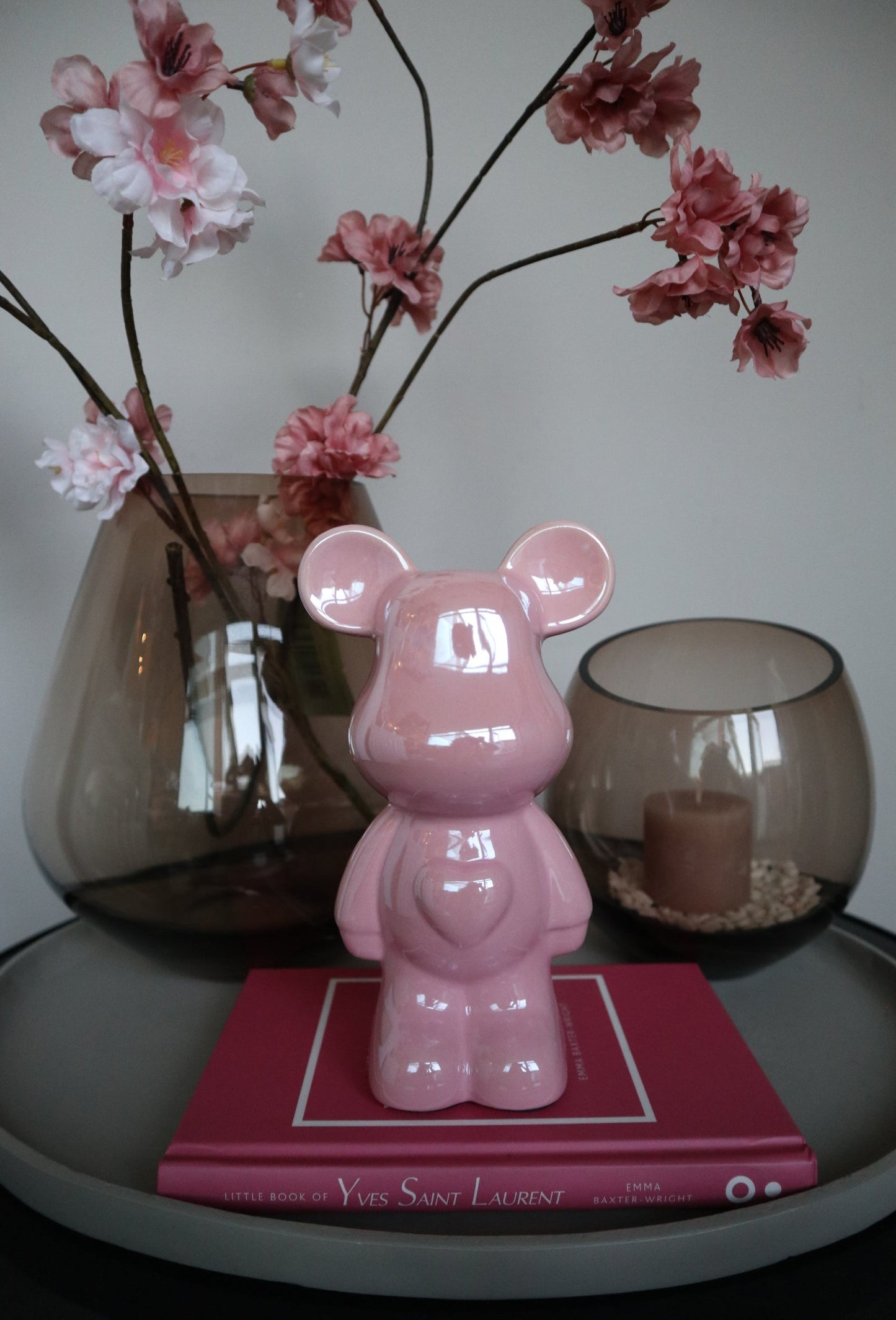 Design Teddy Beer Beeld | Roze | 18 cm | Keramiek