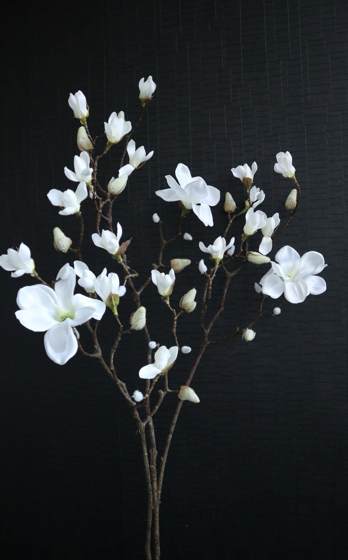 Magnolia Kunst Tak | Wit | Zijden Tak | 123 cm | Vertakt