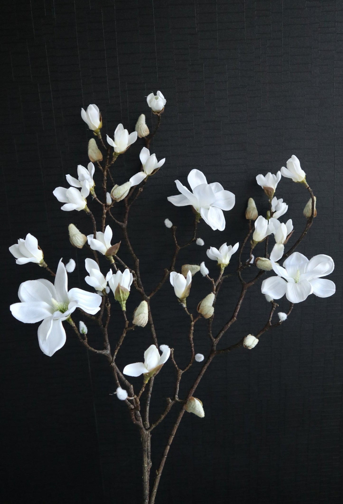 Magnolia Kunst Tak | Wit | Zijden Tak | 123 cm | Vertakt