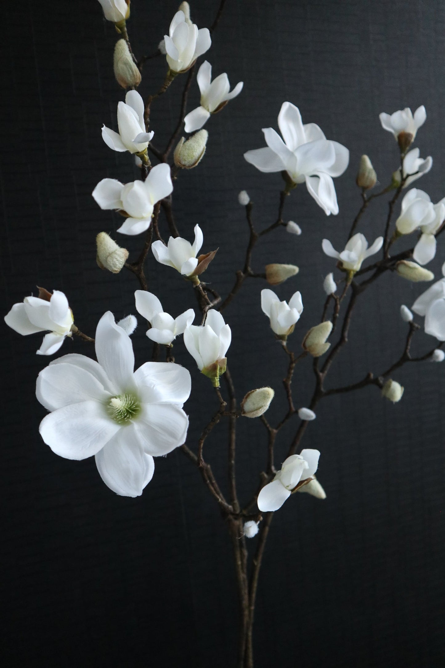Magnolia Kunst Tak | Wit | Zijden Tak | 123 cm | Vertakt