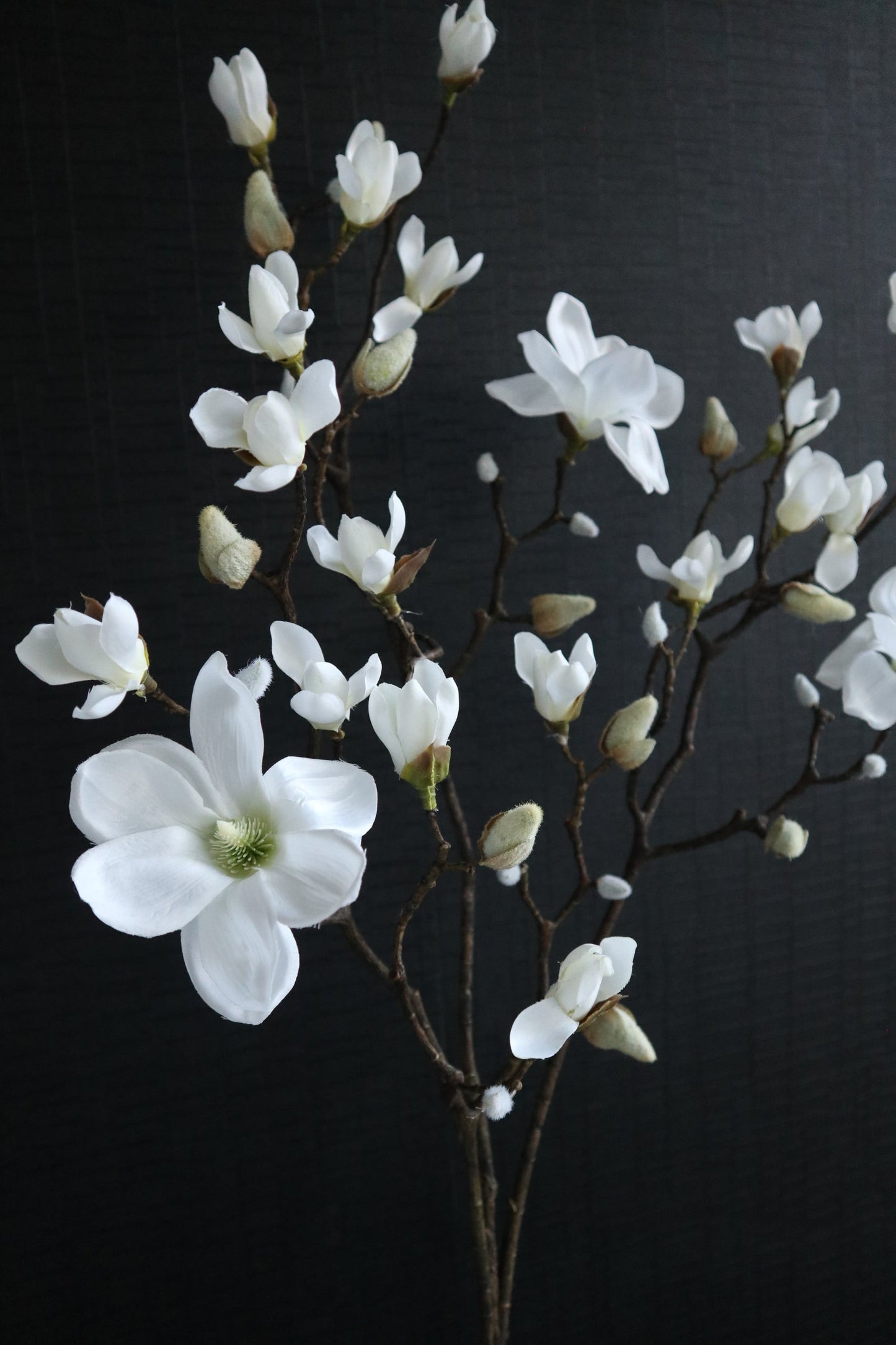 Magnolia Kunst Tak | Wit | Zijden Tak | 123 cm | Vertakt