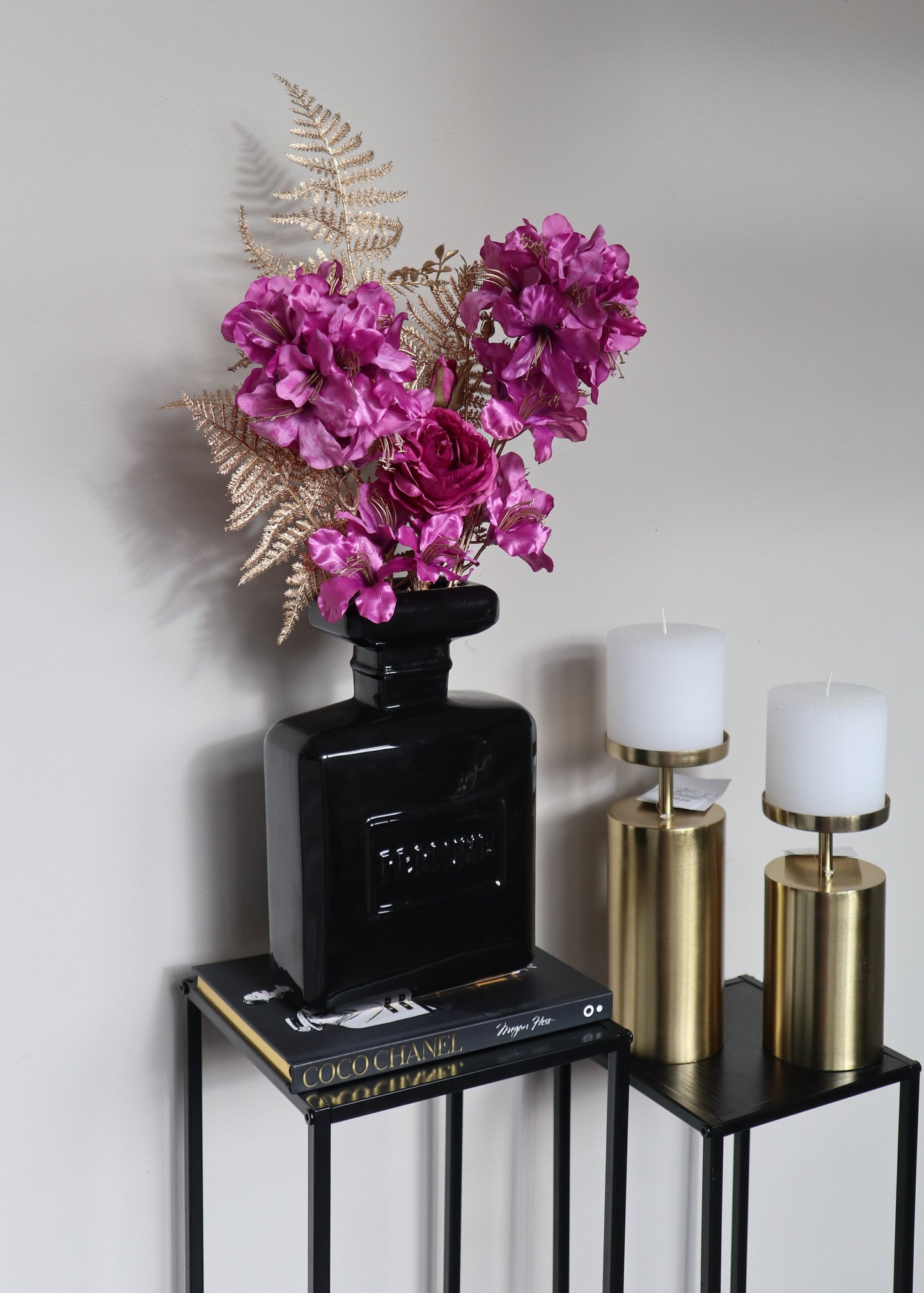 Luxe Parfumfles Vaas Incl. Zijdenbloemen