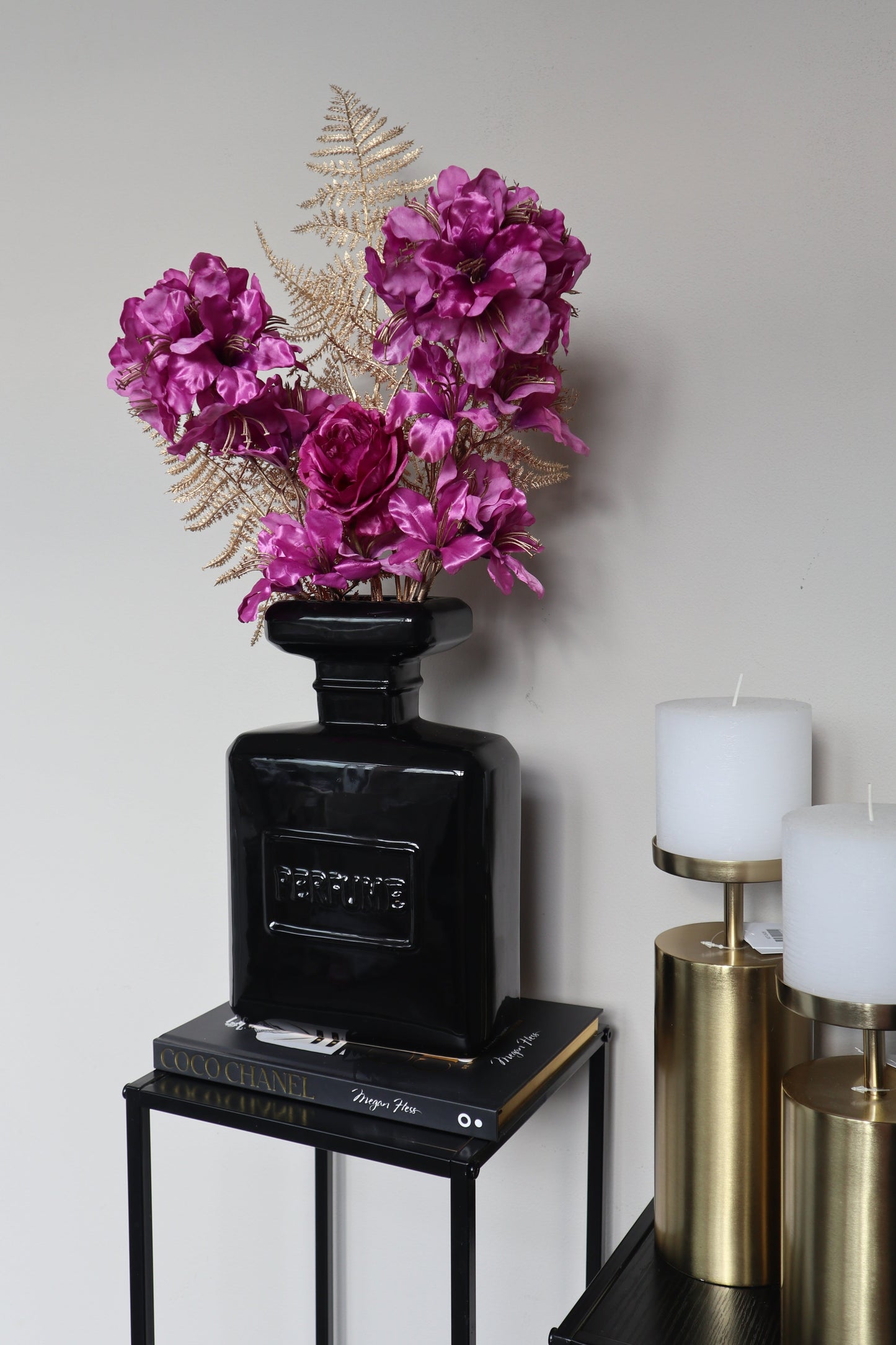 Luxe Parfumfles Vaas Incl. Zijdenbloemen