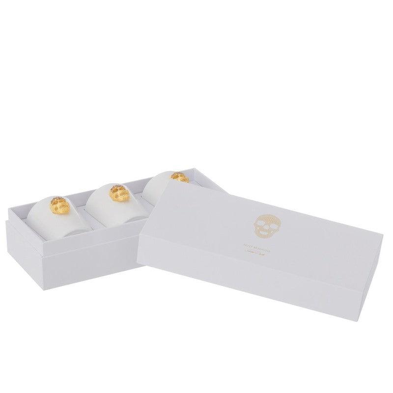J-Line Doos Van 3 Geurkaarsen | Doodskop Nuit Wit
