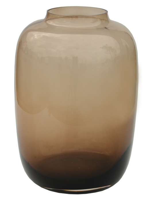 Rookglas Vaas Taupe | Smokey Glas | S | Ø21 × H29 cm