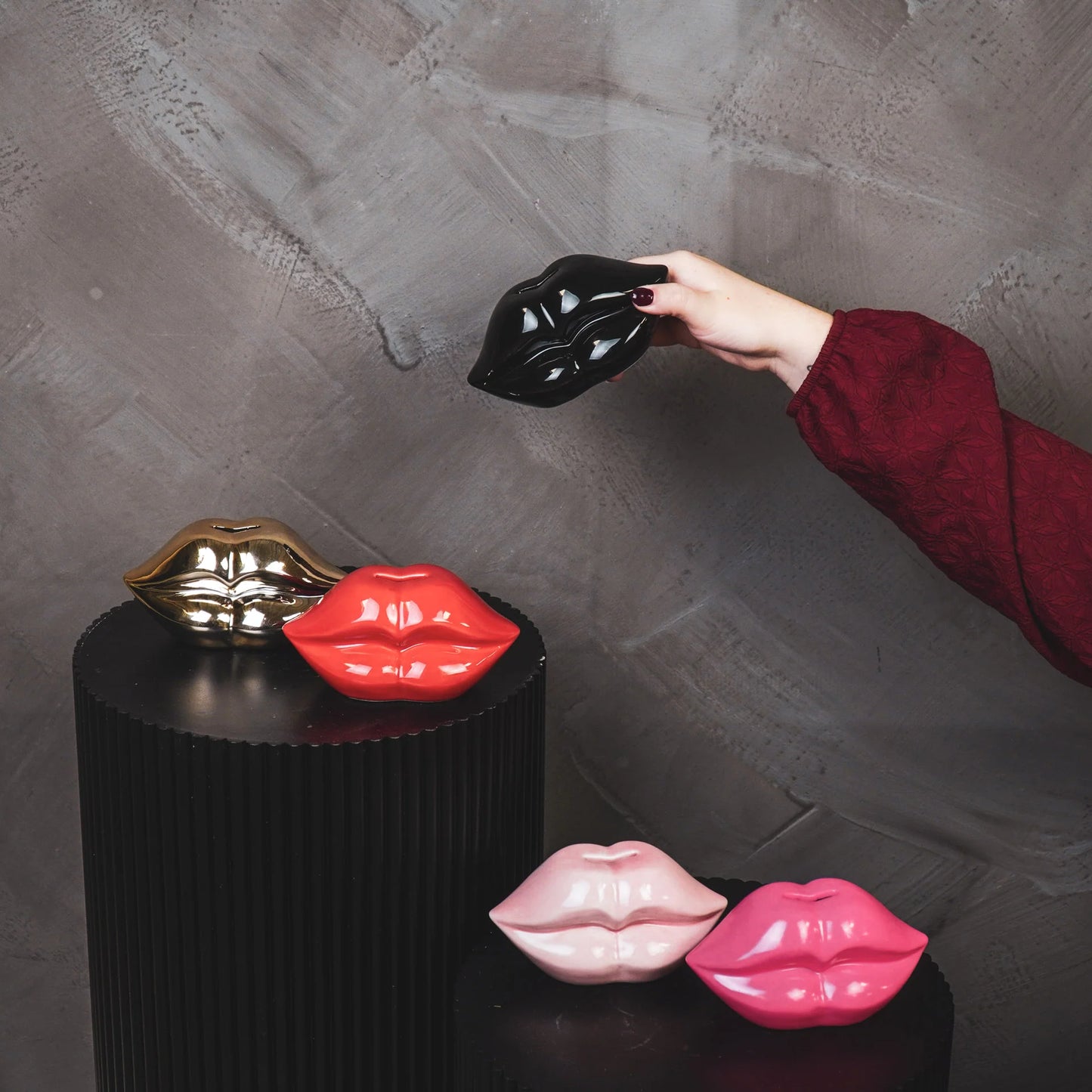 Lip Spaarpot | Keramiek | Goud | Housevitamin