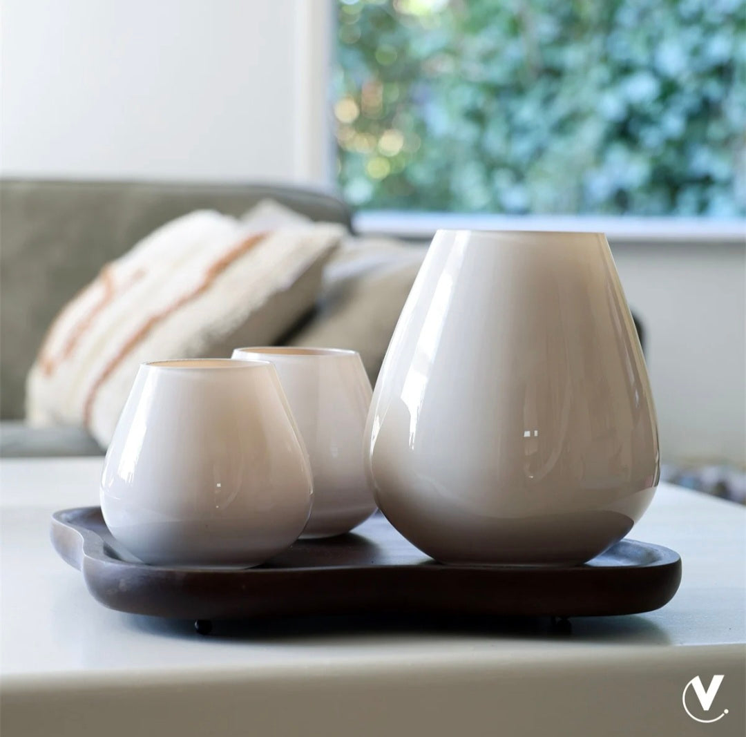 Tasman Windlicht XS Ivory | Vase The World | Ø12.5 × H11.5 cm
