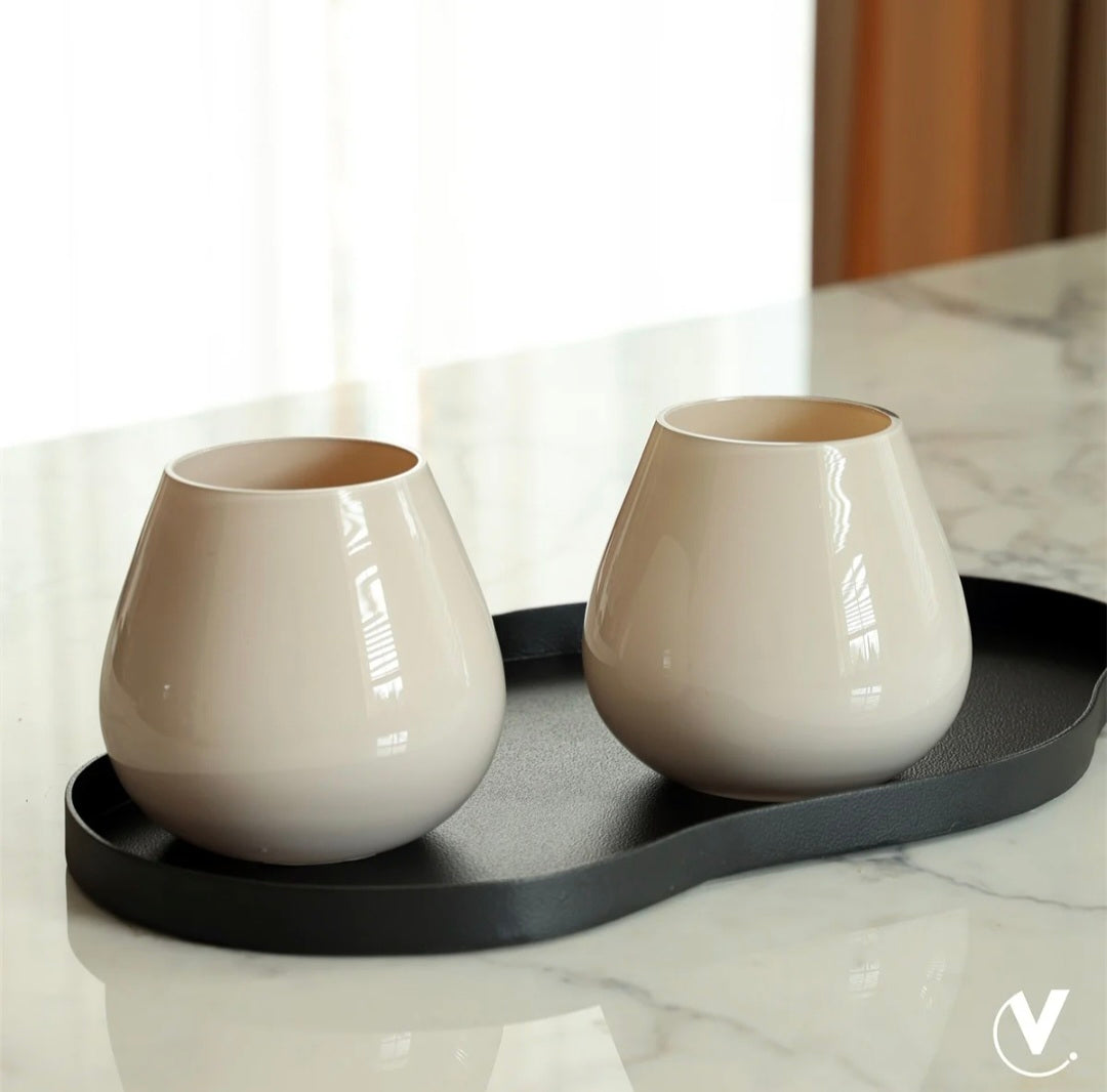 Tasman Windlicht XS Ivory | Vase The World | Ø12.5 × H11.5 cm