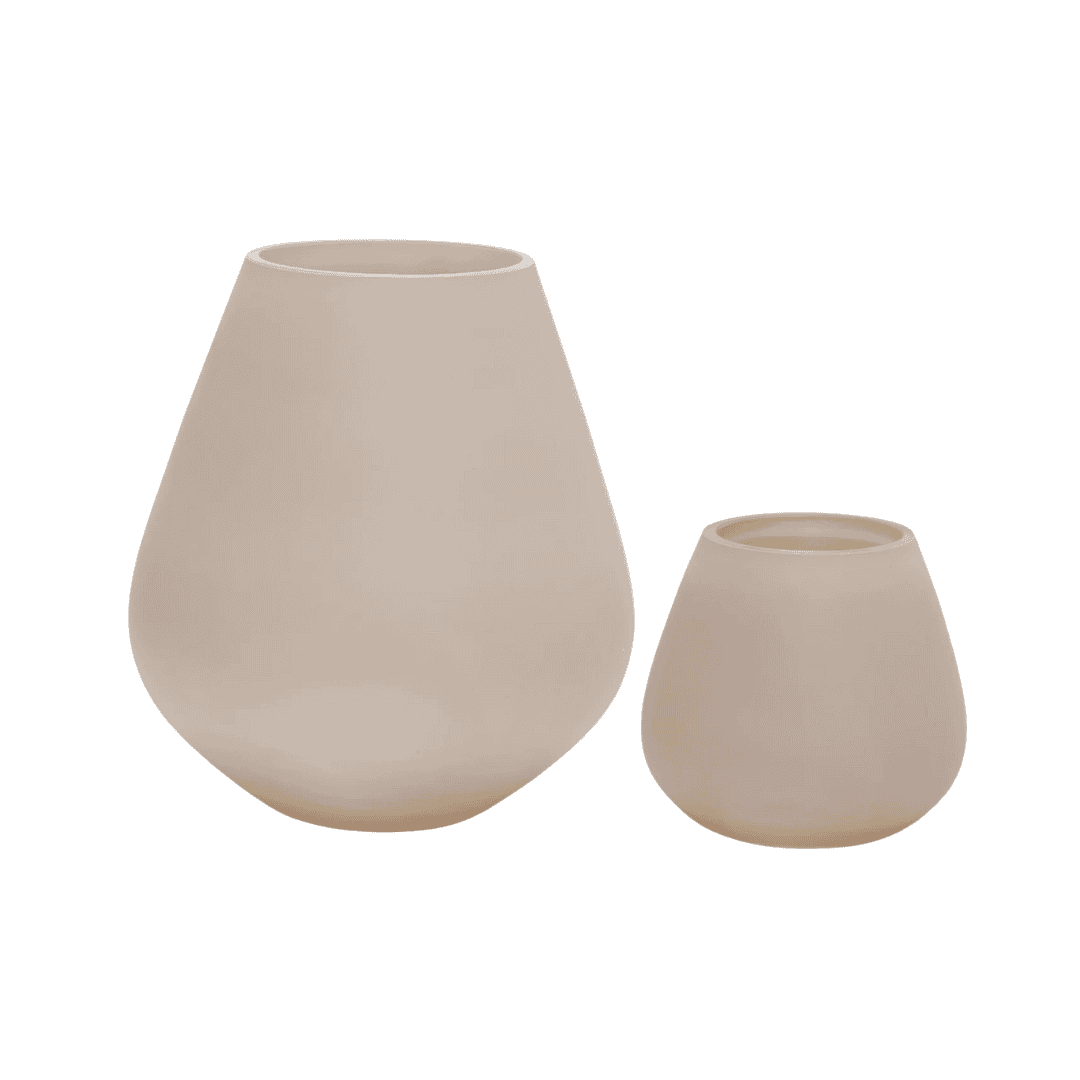 Tasman Windlicht XS Matte Ivory | Vase The World | Licht taupe | Ø12.5 × H11.5cm