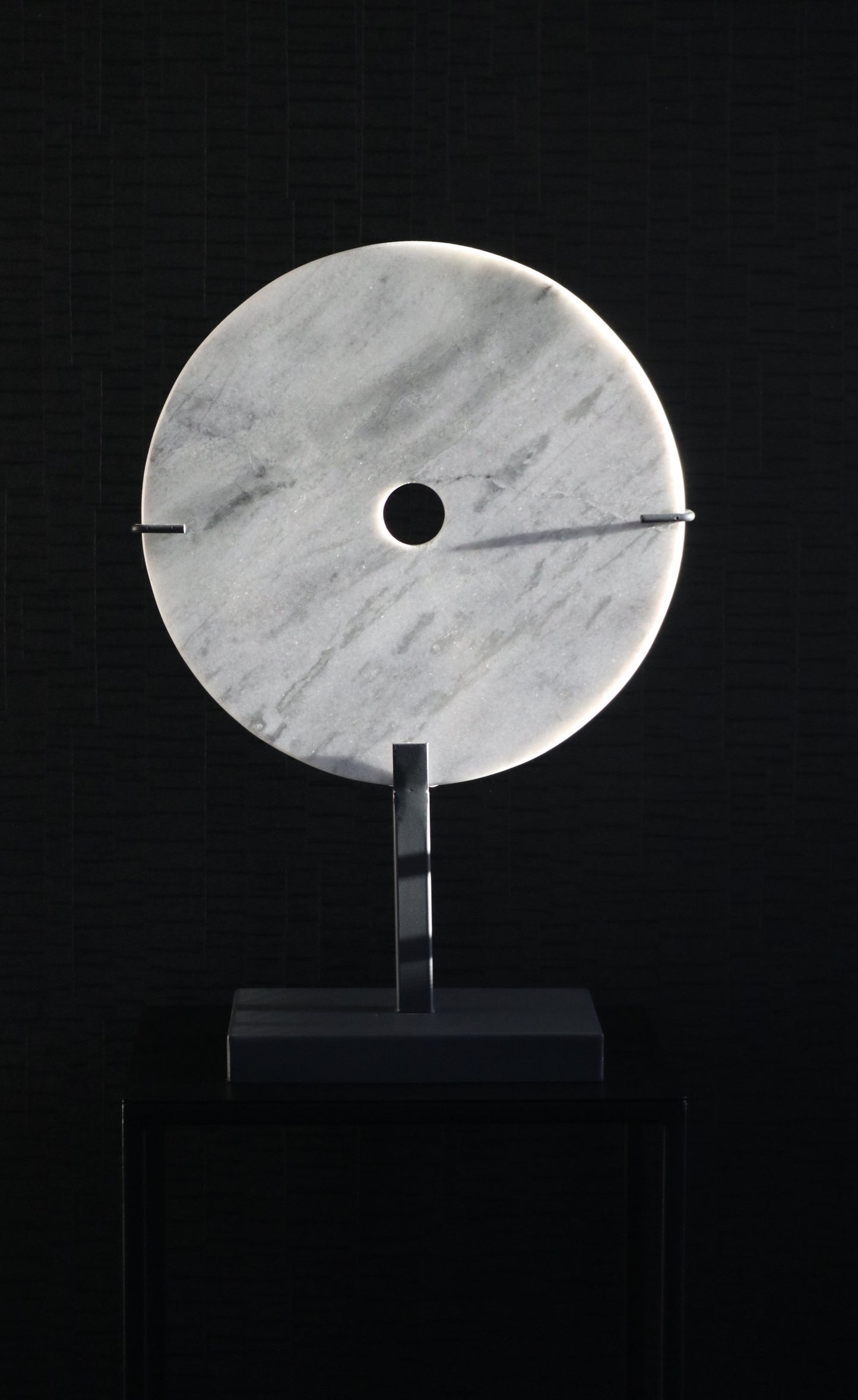 Marble ornament on metal base