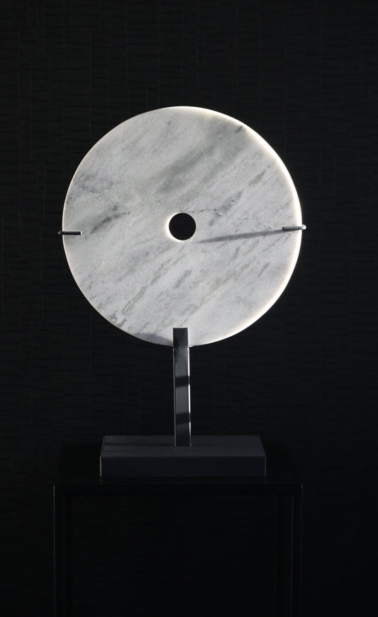 Marble ornament on metal base