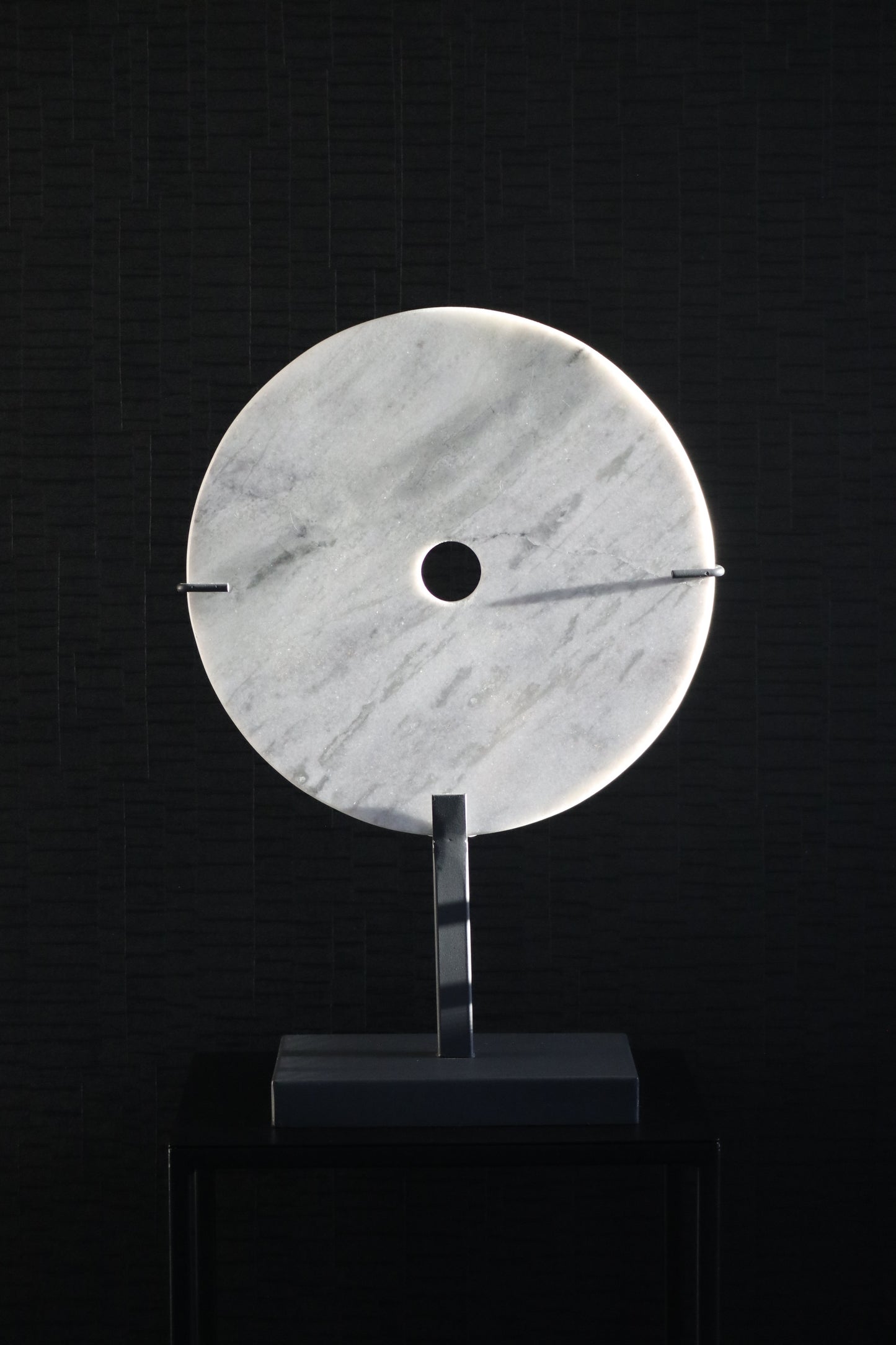 Marble ornament on metal base