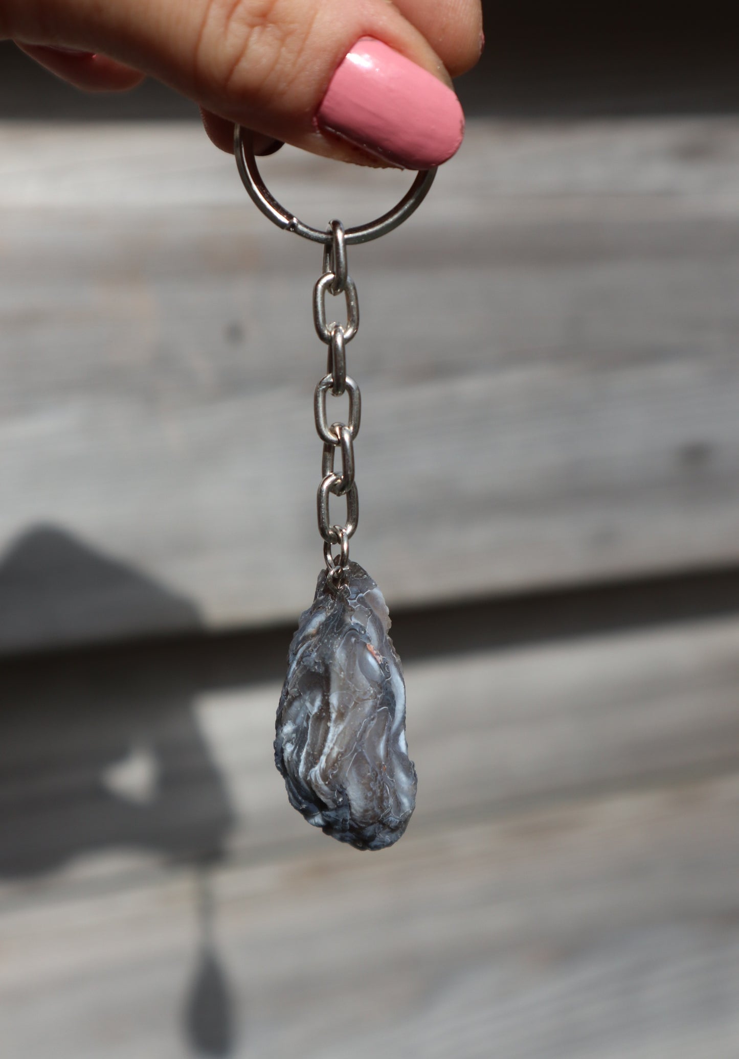 Agaat geode sleutelhanger