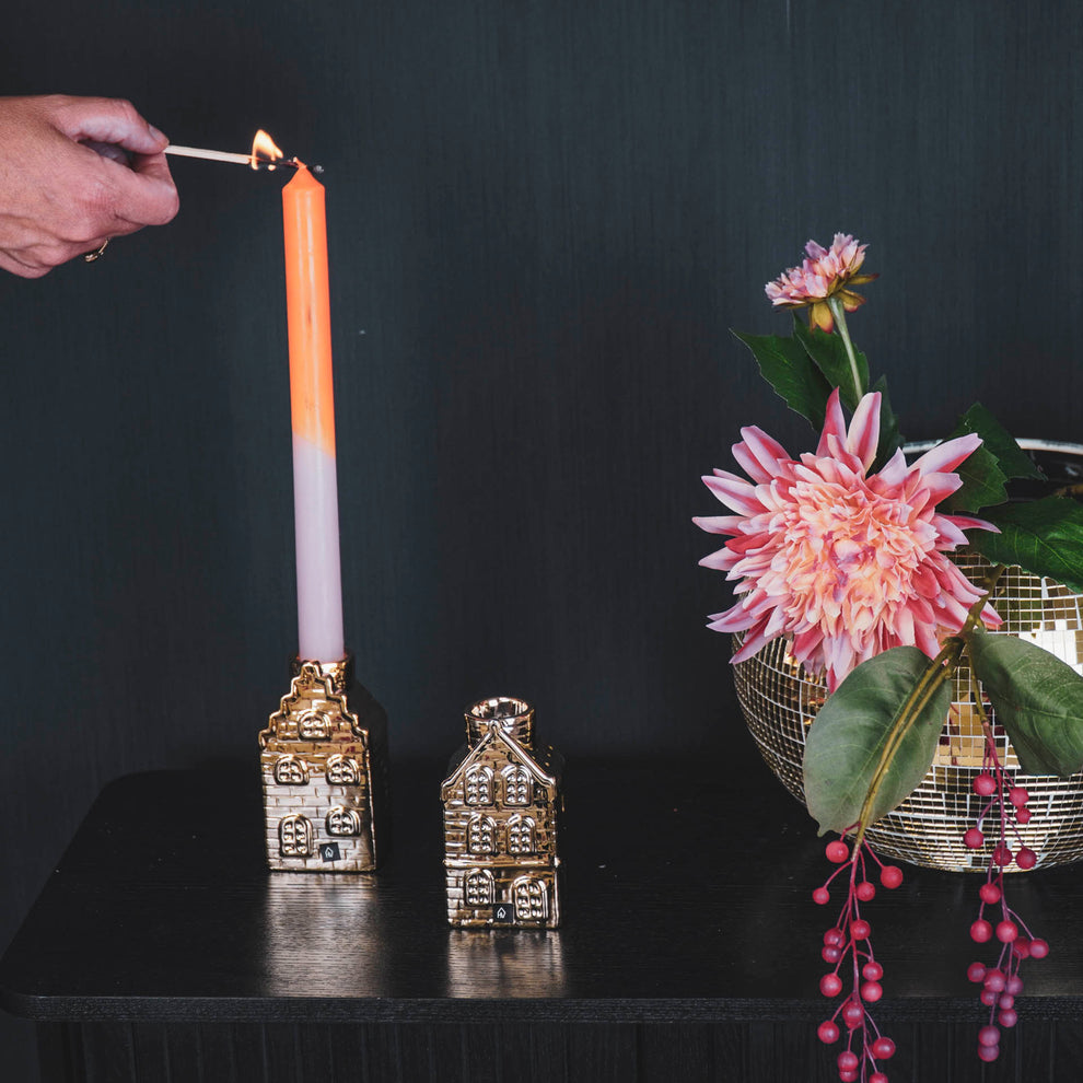 HV Kandelaar | Huisje | Goud