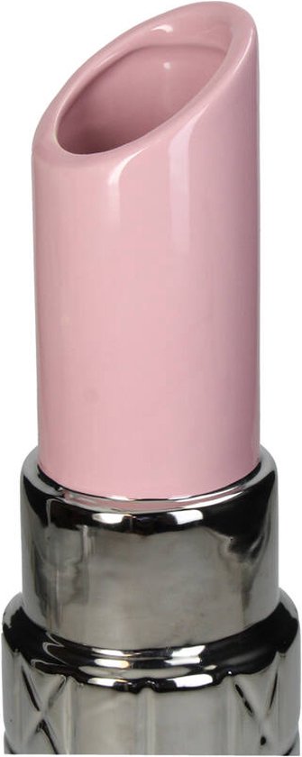 Lipstick Vaas | Roze Zilver