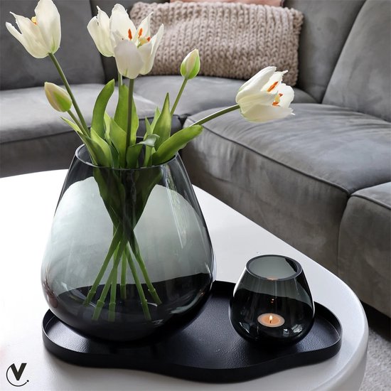 Dienblad Bauru | Medium | Zwart | Organisch | Vase The World | L66×B37,5×H2 cm