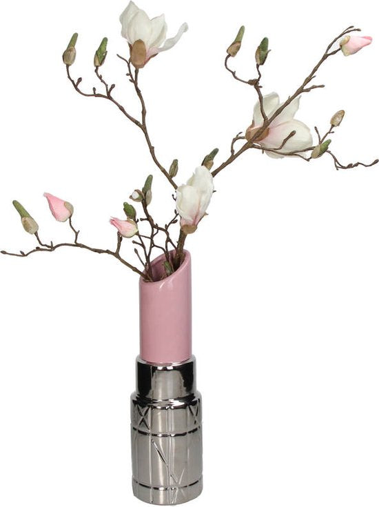 Lipstick Vaas | Roze Zilver