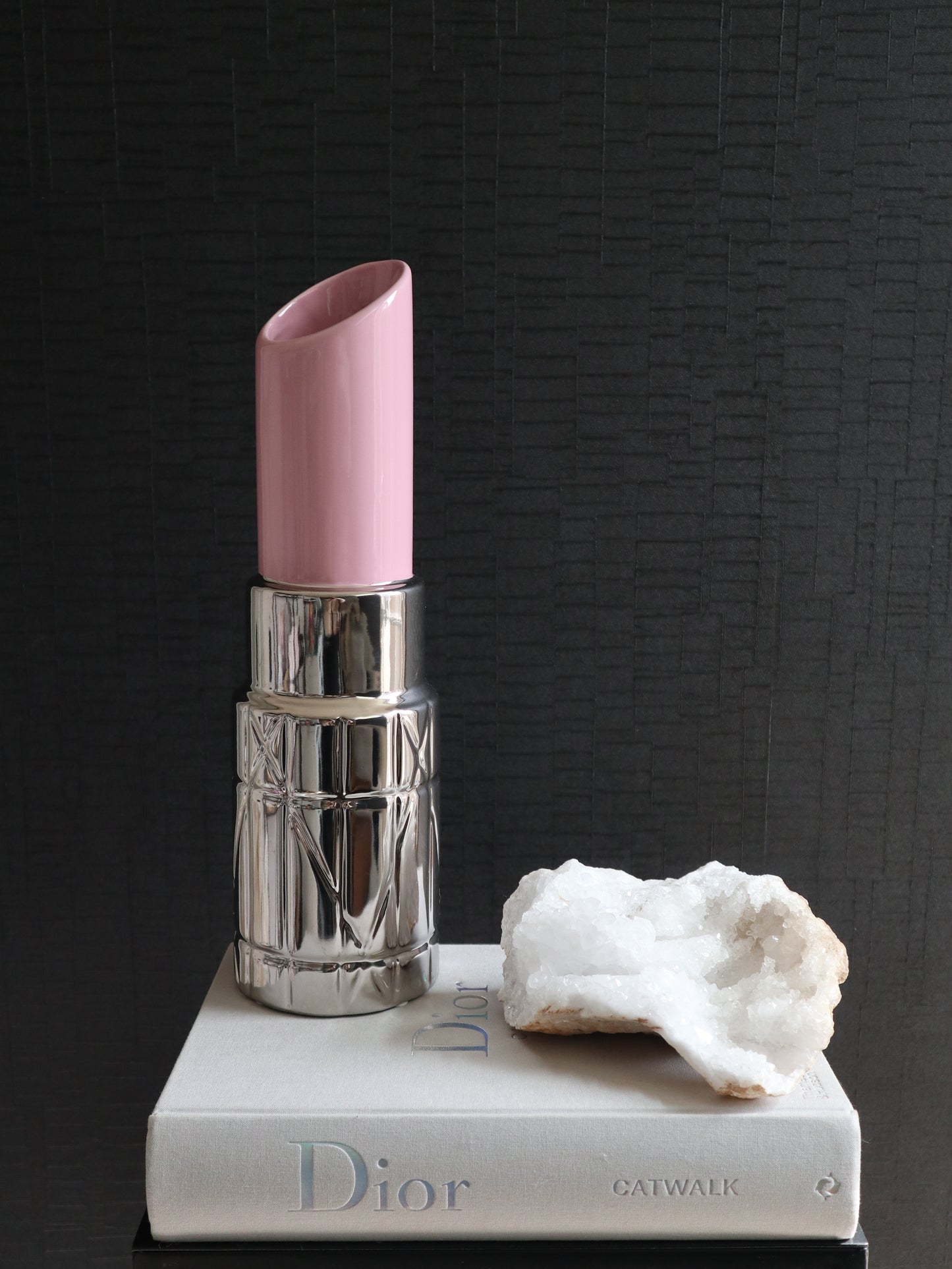 Lipstick Vaas | Roze Zilver