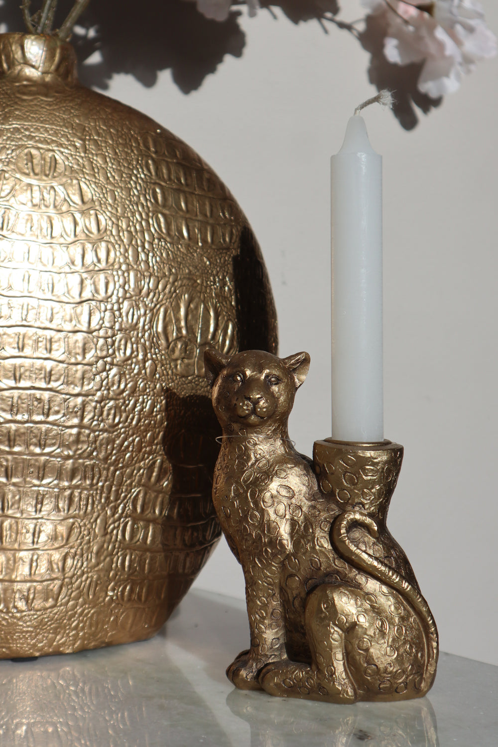 Kandelaar Leopard | Goud