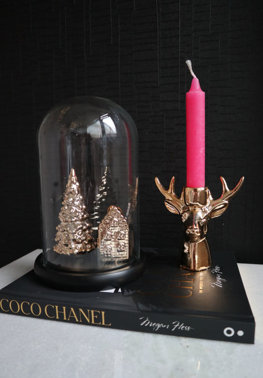 Kerst Stolp | Set Incl. Gouden Kerstboompje en Huisje