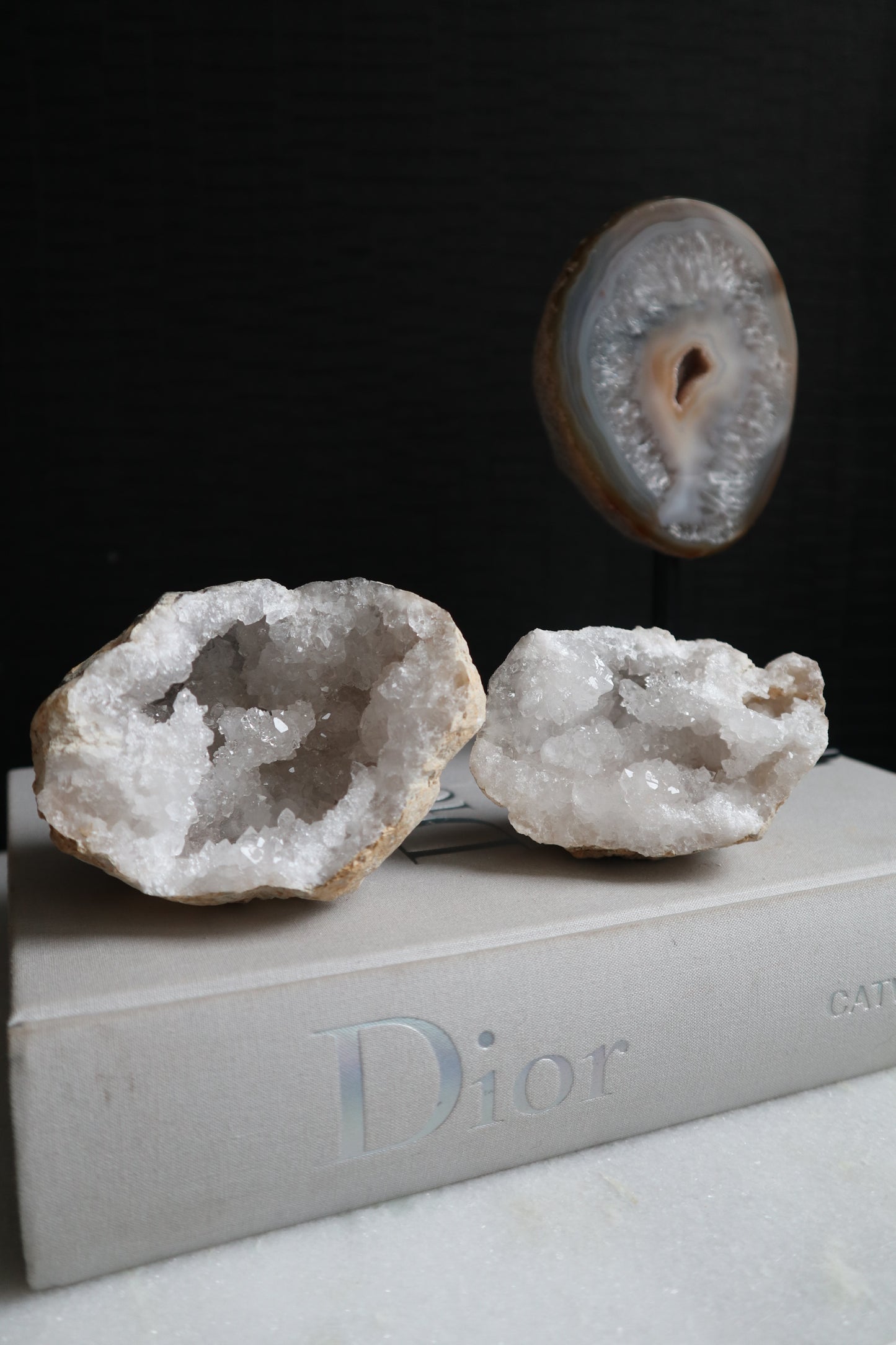 Bergkristal Geode Paar