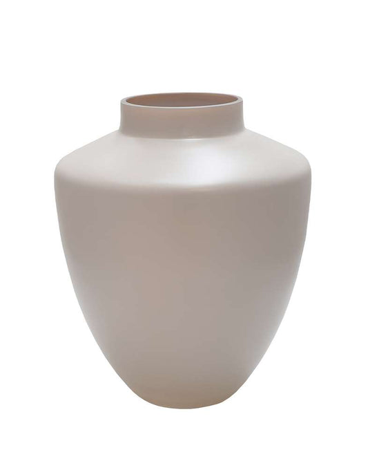 Vaas Tugela Matte Ivory | Licht Taupe S | Vase The World | Ø24,5 × H29 cm