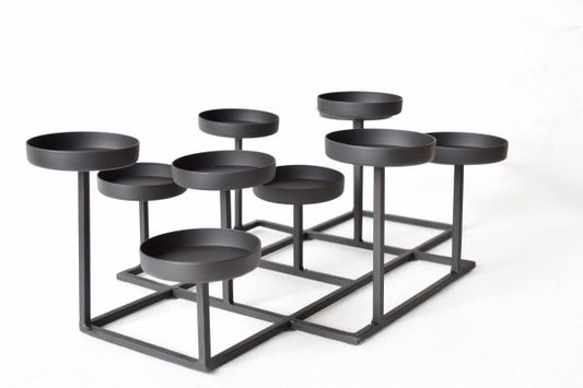 CANDLEHOLDER - 11 CANDLES - METAL - MATT BLACK - 47X32X15