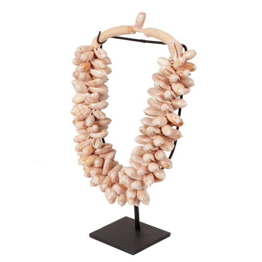 Schelpenketting op standaard | Zalm roze | Ornament | Small | Pole to Pole
